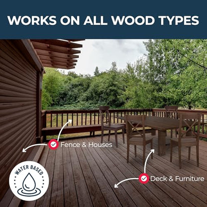 Owatrol Aquadecks Wood Stain and Sealer 85 Oz – Teak - Deck Stain and Sealer Waterproof, Outdoor & Exterior Wood Stain and Sealer in One – Water-Based Penetrating Matte Finish - color: Teak