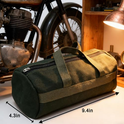 Portable Multi-Purpose Canvas Tool Organizer,Heavy-Duty Storage Tote,Perfect for Car Repair,Plumbing,Home Improvement,and Crafts