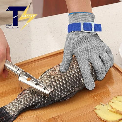 2.0 ANSI A9 Cut Resistant Gloves Stainless Steel Mesh Metal Wire Glove Durable Rustproof Reliable Cutting Glove for Meat Processing, Food Cutting (Medium - size: Medium (Pack of 1)