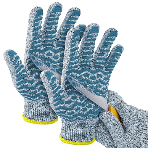 HandLove Cut Resistant Gloves, 100% Food Contact Safe, CE Level 5 Premium Protective Cutting Gloves - color: Blue, size: Small