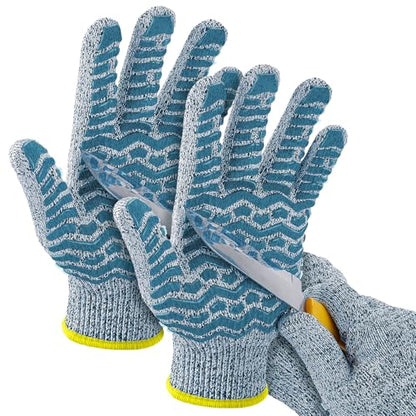HandLove Cut Resistant Gloves, 100% Food Contact Safe, CE Level 5 Premium Protective Cutting Gloves - color: Blue, size: Medium