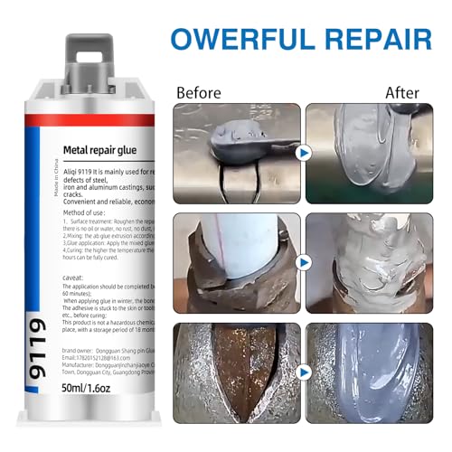 Professional Metal Repair Epoxy Glue, 1.6 Oz Heavy Duty Weld - Strongest for Metal, Aluminum, Steel, Stone, Plastic - All Purpose Adhesive