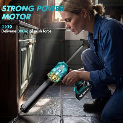 Electric Caulking Gun Compatible with Makita Battery, Cordless Caulk Gun w/ 4 Adjustable Speeds, LED Light, Drip-Free Adhesive 10OZ Caulk Gun for Filling, Sealing (No Battery) (10 oz)