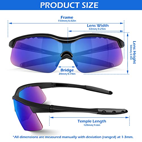 OXG 12 Pack Safety Glasses, ANSI Z87.1 Impact Resistant Anti-Scratch Safety Goggles for Men Women Youth - color: Blue Mirrored