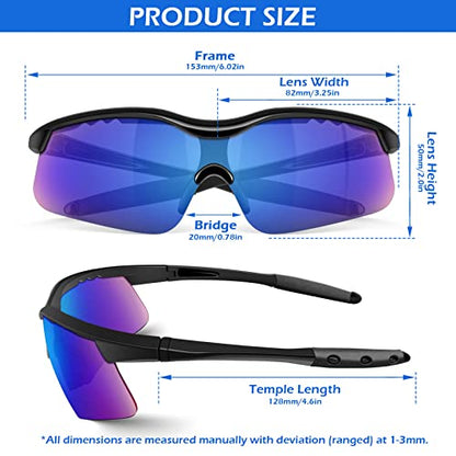 OXG 12 Pack Safety Glasses, ANSI Z87.1 Impact Resistant Anti-Scratch Safety Goggles for Men Women Youth - color: Blue Mirrored