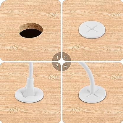 Desk Grommet,1 Inch Flexible Rubber Grommets, Silicone Cable Cord Grommet Wire Hole Cover for Desk, Table and Other Furnitures(12Pack) - size: 1IN/25mm White