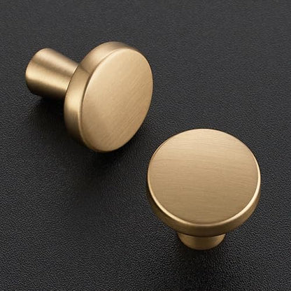 Ravinte 10 Pack Champagne Bronze Cabinet Knobs Mini Round Knobs Single Hole Solid Drawer Pulls for Dresser Drawers -1 Inch Diameter - color: Champagne Bronze