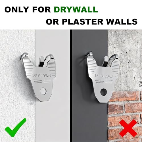 20Pcs Hardened Steel Claw Picture Hangers for Drywall,No Nails,Minimal Damage Wall Hooks for Frames, Art, Mirrors, Photos & Posters,All-in-One Hanging Hardware Kit for Room/Office Decor
