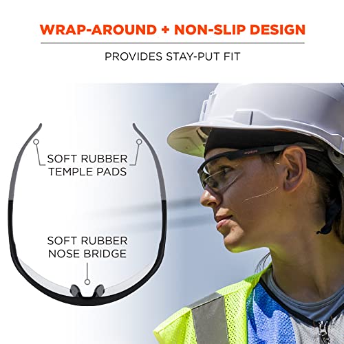 Ergodyne Skullerz SKOLL Anti Scratch Safety Glasses, Anti-Fog, ANSI z87.1 - color: Clear Lens