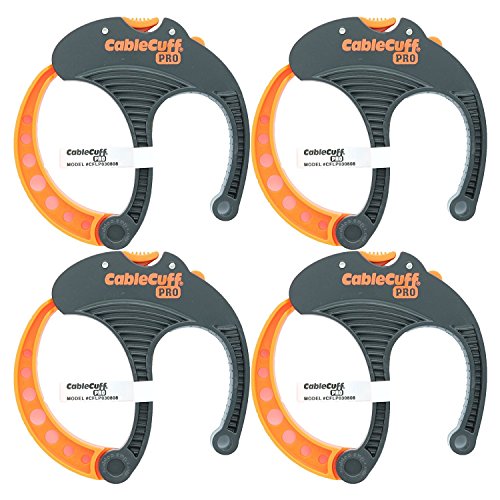 PRO (4 Pack: 4x Large 3 Inch Diameter) Adjustable, Reusable, Cable Tie Replacements for Extension Cords or Electronics