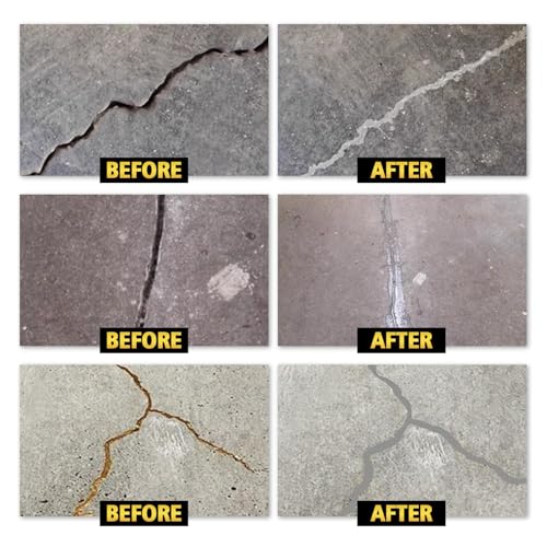 500g Concrete Crack Filler, High Elasticity Liquid Cement Crack Filler, Self-Leveling Waterproof Repair Sealant for Driveway, Walkway, Patio, Hole -Quick Drying, Permanent Fix (Concrete Crack Filler)