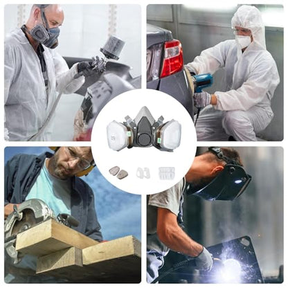 Respirator Masken | Reusable Half Face Spray Paint Masken | Dust Proof Washable Sanding Respirator Kit for Painting, Sanding, Welding
