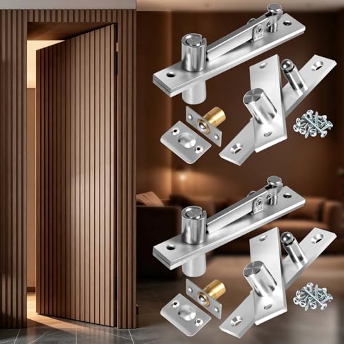 Hidden Door Pivot Hinge Heavy Duty 200 lb Capacity, Concealed Pivot System for Secret Bookcase Door, Murphy Door Hardware Kit (Side Mount, 2 Set) - color: Side Mount 200 lbs 2 set