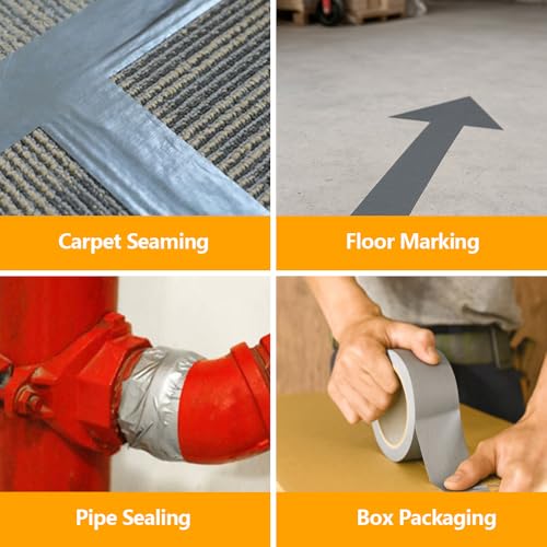 Silver Heavy Duty Duct Tape 2 Inch x 30 Yard – Strong Adhesive, Waterproof, Easy Tear, No Residue, Ideal for Sealing, Patching & Repairs Indoors or Outdoors