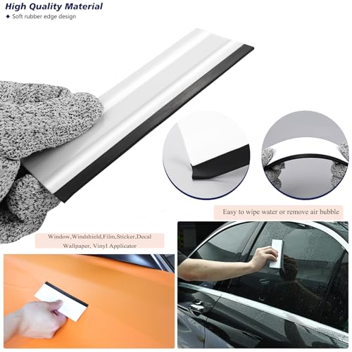 EHDIS Vinyl Wrap Tool Window Tint Kit 7 Pieces Vehicle Tinting Tools Car Glass Protective Film Wrapping Installation Set Included Vinyl Scraper, Window Rubber Squeegee,Cutting Knife with Blades