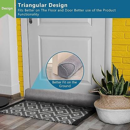 Triangular Under Door Draft Stopper 32 inch Heavy Duty Door Draft Blocker Bottom Door Seal Noise Air Door Guard for Doors and Windows, Gray - size: 32 inch