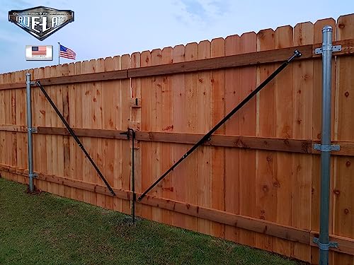 9' Telescopic Gate Brace - Wood Privacy Fence Anti Sag Gate Brace Kit - Gate Hardware Kit for Outdoor Wooden Fence Gates, 1 PATENTED USA made brace (9' Telescopic (56" - 108"), Black) - size: 9' Telescopic (56" - 108")
