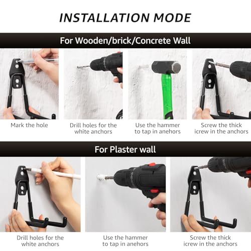 30 Pack Garage Hooks, Heavy Duty Steel Wall Mount Utility Hangers with Anti-Slip Coating for Hanging Bikes, Ladders, Power Tools, and Garden Equipment - color: 30 Pack Black