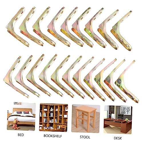 UKCOCO 20 Pack Heavy Duty L Brackets - 1.96 Inch Metal Corner Brace with Countersunk Holes, 90 Degree Angle Brackets for Wood Shelves, Cabinet, Table Leg and Furniture Joint Fasteners