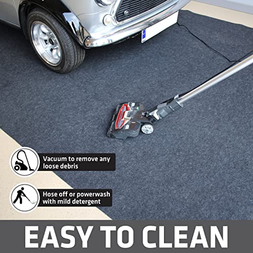 Drymate Garage Floor Mat, (17' x 7'4"), Protects Surfaces, Transforms Garage, Absorbent, Waterproof, Durable (USA Made) (Charcoal) (Includes Double Sided Tape) - size: 7'4" x 17' (Rectangular)