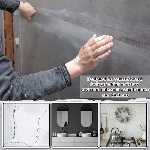 150 ft x 2 Inch Cement Board Joint Tape Self Adhesive Durable Gray Fiberglass Mesh Drywall Mesh Repair Tape for Cement Board Joints Repairing, Sealing and Strengthening - size: 150 ft X 2 Inch