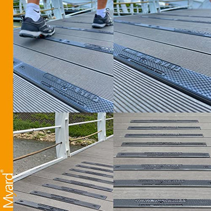 Myard Stair Treads 16"x2" with Screws Down Strip for Safety Stair Step Staircase Increase Safety on Slippery Stairs, Non-Slip, Footgrip, Antislip Strip, Slip Resistant, Decks, Stairs (8, Brown) - color: Brown, size: 16"x2" (Standard)