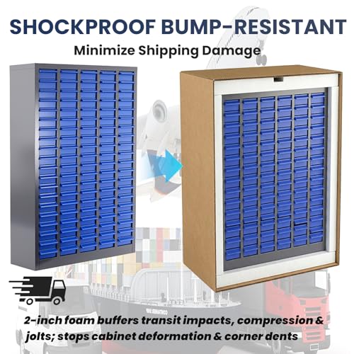 100-Drawer - Nut and Bolt Organizer | Stainless Steel Part Storage Cabinet | Shelves & Labels | Each Drawer 3.9" D x 7.8W x 2" H | Durable Hardware Storage for Small Parts/Tool (Classroom, Home) - style: 100 Drawer Stainless Steel