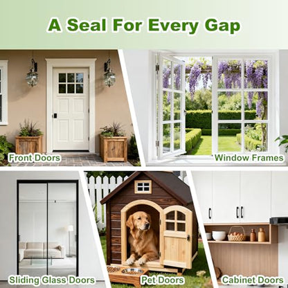 33FT Brush Weather Stripping, 0.35"W x 0.59"T High-Density Self-Adhesive Seal Strip for Doors and Glass Doors, Draft Blocker for Windproof, Dustproof, and Soundproof, Easy Cut & Install, Gray - size: 0.35"x0.59"