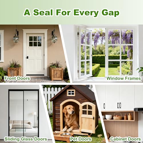 33FT Brush Weather Stripping, 0.35"W x 0.35"T High-Density Self-Adhesive Seal Strip for Doors and Glass Doors, Draft Blocker for Windproof, Dustproof, and Soundproof, Easy Cut & Install, Gray - size: 0.35" x 0.35"