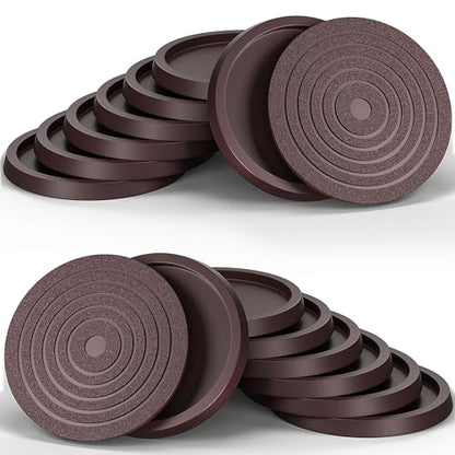 Furniture Coasters Non-Slip Bed Leg Pads Round Rubber Anti Sliding Caster Cups for Hardwood Floors Brown 16PCS 2.5inch - size: 2.5in Brown 16Pcs