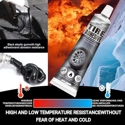 Tire Repair Glue, Tire Repair Nail, Tire Repair Rubber Nails Kit with 2 Tubes of Black Tire Sealant Glue 50ml, Tire Repair Screws Kit for Car Motorcycle Truck Tractor Puncture Repair