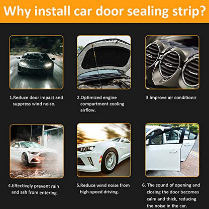 Automotive Weather Stripping Door Seal, 10 FT Car Door Rubber Seal Strip Trim Seal Gasket with Side Bulb for Cars Trucks Boats RVs and Home Applications - size: 10 Feet