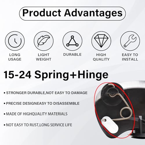 Fuel Door Hinge Pin with Gas Door Spring, for 2015-2024 F150 Loose Gas Cap Permanent Repair Fix (15-24 Spring+Hinge) - size: 15-24 Spring+hinge