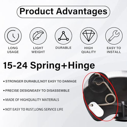 Fuel Door Hinge Pin with Gas Door Spring, for 2015-2024 F150 Loose Gas Cap Permanent Repair Fix (15-24 Spring+Hinge) - size: 15-24 Spring+hinge