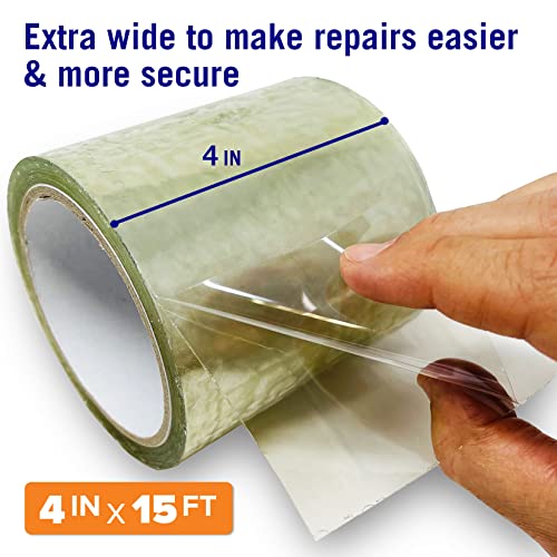 Better Boat Clear Waterproof Tape for Leaks Heavy Duty Marine Grade Seal Tape, 15 ft x 4 in, Invisible Repair, Pools, Shower, Windows - color: Clear