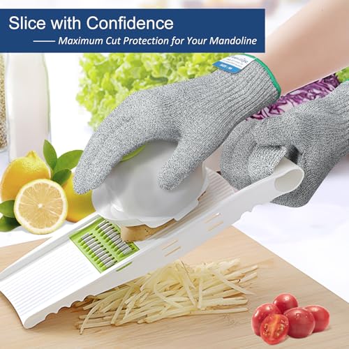 Dowellife Cut Resistant Gloves A9 Maximum Protection - Food Grade Kitchen & Chef Gloves for Food Prep, Knife Cutting, Mandoline Slicing, Butcher, Oyster Shucking, Fish Handling (Large) - size: Large (Pack of 1)
