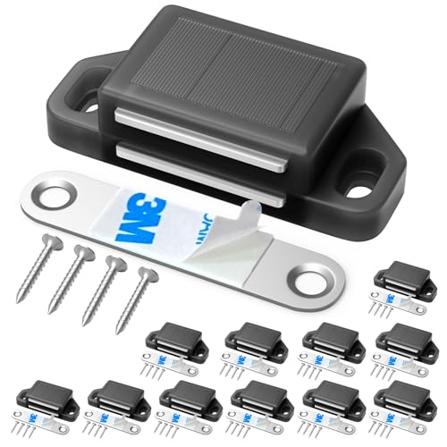 Tonitrui Cabinet Magnetic Catch Door Latch 30LB for Kitchen Drawer Magnets to Stay Closed Magnetic Catch Closet for Drawer（Black 12 Pack） - color: Black, size: 12 Pack