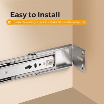12 Inches Drawer Slides - 1 Pair Soft Close Drawer Slides Heavy Duty Side Mount Ball Bearing Brushed Nickel Drawer Rails with Mounting Brackets, Silver - size: 12 Inch