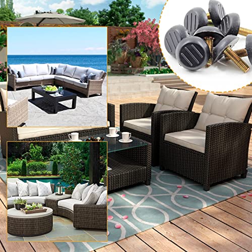 M6 Furniture Levelers Table Leg Levelers, 8 Pcs Levelling Foot Screw on Furniture Glides Foot Adjuster Mini Adjustable Feet for Legs Patio Feet - Black - size: M6