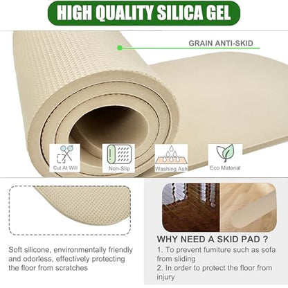 4 Pack Anti-Slip Furniture Rail Pads Non Slip Furniture Pads Furniture Gripper Pad for Protectors Hardwood Floor for Recliners,Sofa,Couches,Chairs,Furniture (30.7inch-Camel) - size: 4Pcs-Camel