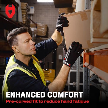 NoCry Utility Gloves for Men with Reinforced Fingers and Thumb Crotch; Double Stitched Palm and Touchscreen Tips; Breathable and Highly Flexible; — Ideal for Mechanics, Construction and Yard Work - size: X-Large, style: Lite