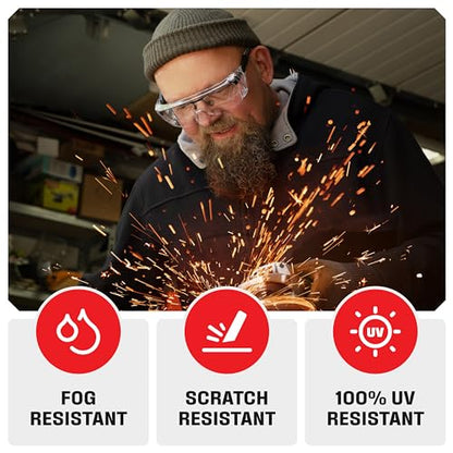 NoCry Safety Glasses Over Eyeglasses — Fog and Scratch-Resistant Over Glasses Safety Glasses for Men and Women with Side Shields, UV380 Protection, ANSI Z87 Rated — Perfect Safety Goggles Over Glasses