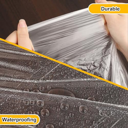 8 Pack Plastic Drop Cloth, 9x12 Ft Plastic Sheeting for Painting, Dust-Proof Tear-Resistant Painters Plastics Tarp Cloth for Furniture Floor Sofa Protector Cover Durable & Thick