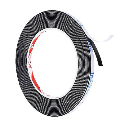 PATIKIL 5m/16.4ft Sealing Foam Tape, 5mm Wide 1mm Thick Single Sided Weather Stripping Door Seal Strip for Window Door Insulation, Black - size: 5mx5mmx1mm