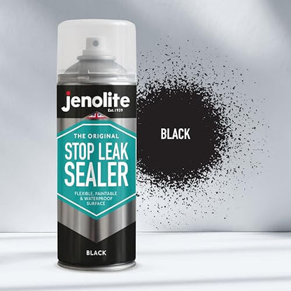 JENOLITE Stop Leak Sealer Spray - Instant Waterproof Sealant Spray - Fills, Seals & Stops Leaks | Perfect for Gutters, Flat Roofs, Waste Pipes, and More - Black, 400ml (14 Ounces) - style: Black - 400ml (Pack of 1)