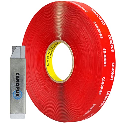 CANOPUS Double Sided Mounting Tape, Strong & Heavy Duty, Permanent Clear 4910, for Indoor Outdoor Fixing, DIY Crafts, LED Lights, Car Glass, Home & Office Walls Decoration, 0.75in x 15ft, Made in USA - size: 0.75in x 15ft