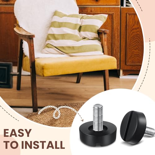 Lasnten 36 Pcs M6 Thread Adjustable Furniture Levelers Screw in Threaded Leveling Feet Heavy Duty Leveling Feet for Tables Chairs Furniture Legs, T Screws Not Included
