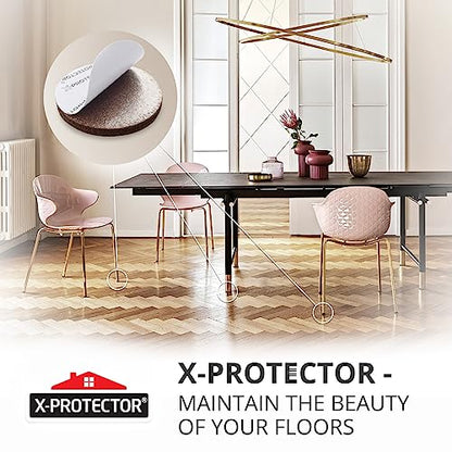 X-Protector Felt Furniture Pads - 24 Pcs 2" Round - Chair & Floor Protectors - For Hardwood Floors - Protect Your Floors! (Brown) - size: 2" 24 Brown, Round