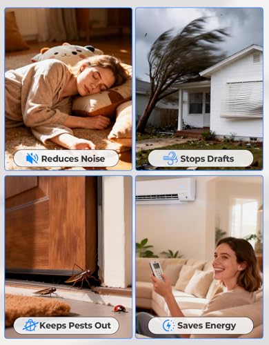 Premium Velvet Under Door Draft Stopper Noise Blocker – Blocks Drafts, Dust, Noise & Light, 32-36 Inch Adjustable Door Sweep Gap Filler Bottom Door with Secure Hook & Loop Tabs - size: 0.25-1.5 inch