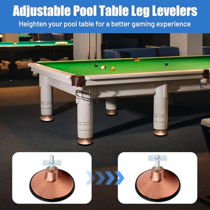 4X Large Pool Table Leg Levelers Leveling Table Height Raisers Feet Heavy Duty Without Damaging Flooring Replacement for Game Table